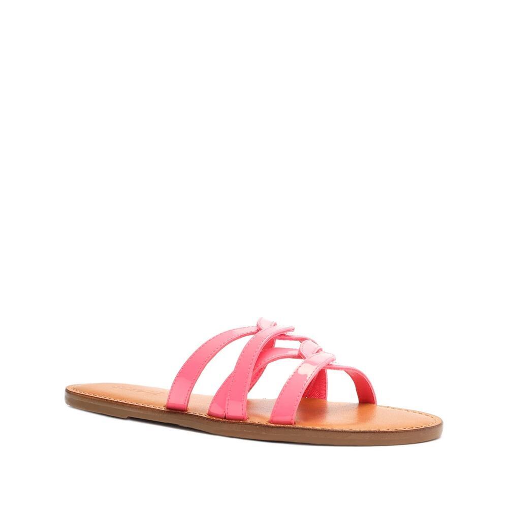 Schutz Lyta Patent Leather Sandal in Pink Lemonade Size 5